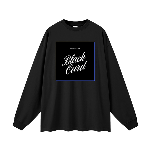 BLACK CARD Oversized Unisex Long Sleeve T-Shirt