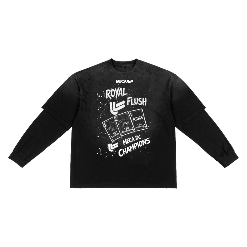 Kings x MECA Champions Sunfade Hand-Frayed Faux Two-Piece T-Shirt