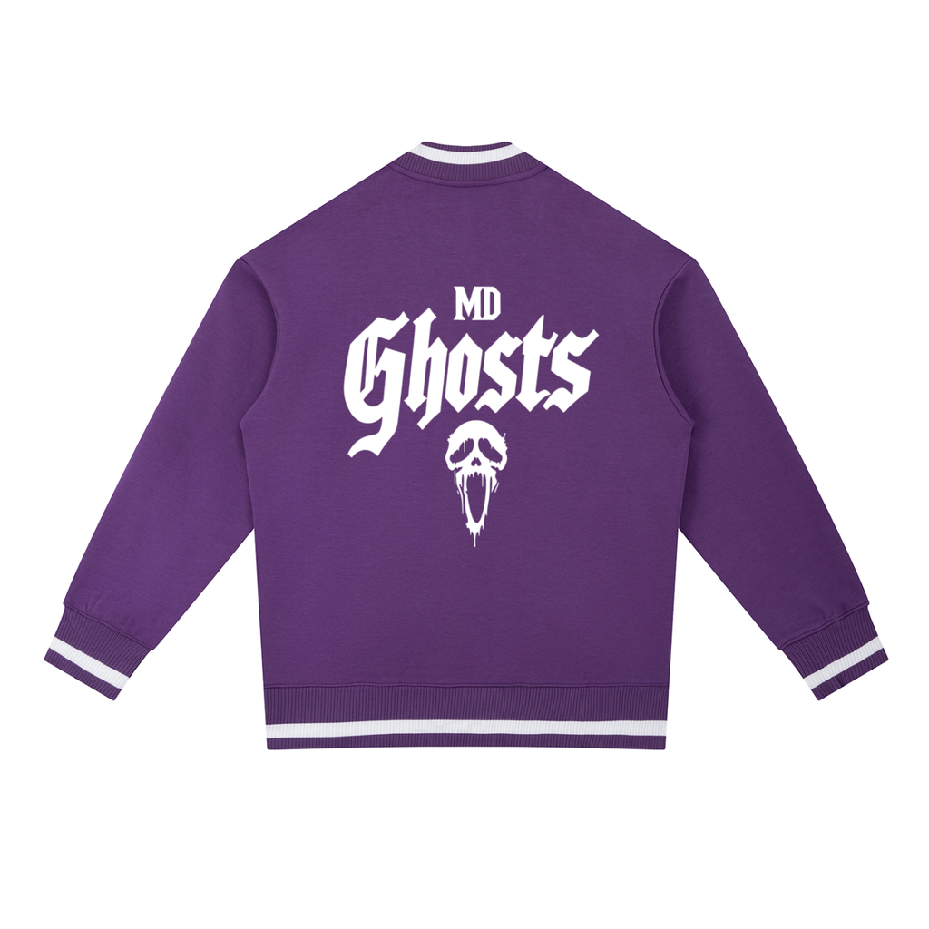 MECA x Ghosts Contrast Piping Zip Bomber Jacket
