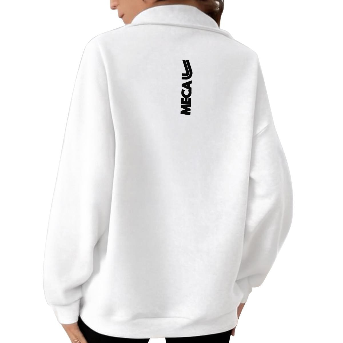 MECA Women's Half-Zip Sweatshirt With Fleece| (White)