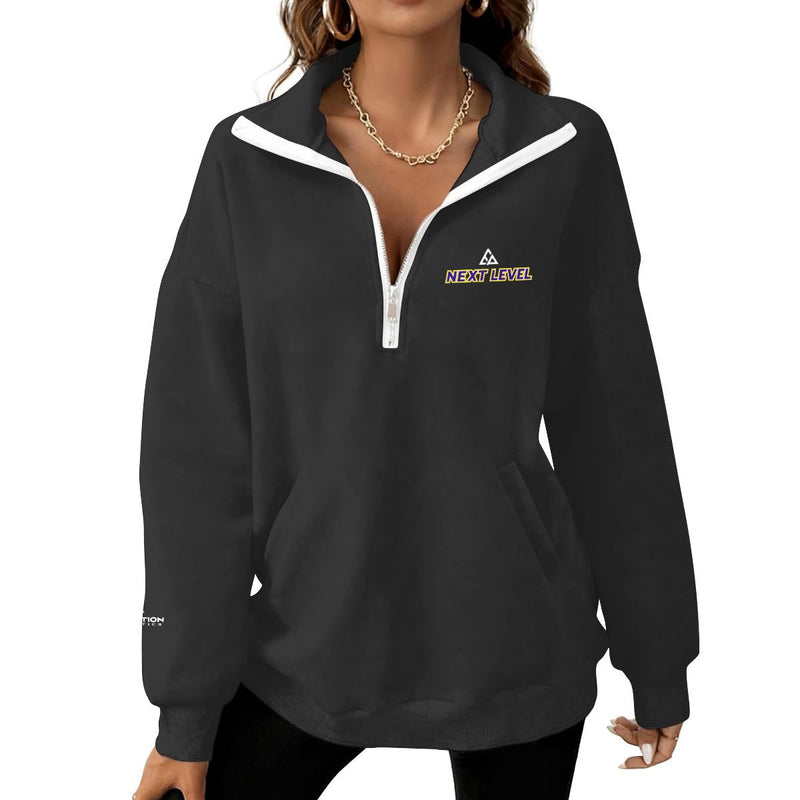 MECA Women's Half-Zip Sweatshirt With Fleece (Black)