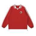 VAG Contrast Striped Lapel Collar Sweatshirt