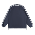 VAG Contrast Striped Lapel Collar Sweatshirt