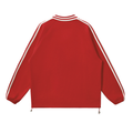 VAG Contrast Striped Lapel Collar Sweatshirt