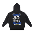 MECA TEAM Snow Washed Raw Edge Double Layered Hoodie