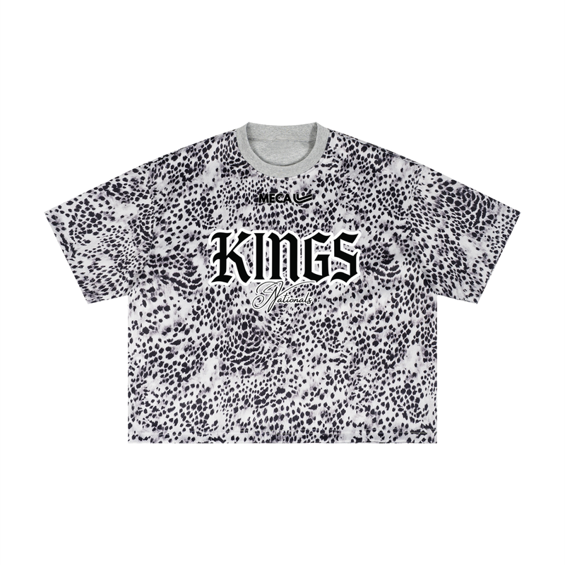 Kings x MECA Unisex Leopard Print Boxy T-Shirt