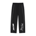 BLACK CARD Reflection Striped Straight-Leg Sweatpants