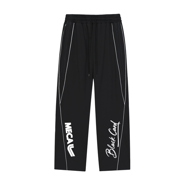 BLACK CARD Reflection Striped Straight-Leg Sweatpants