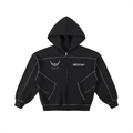 Flight x MECA Contrast-Stitched Boxy Fleece Zip Hoodie