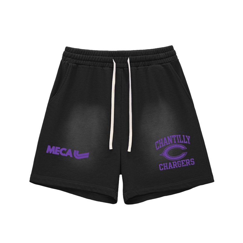 Tilly Coaches Sun Fade Raw Edge Cotton Shorts