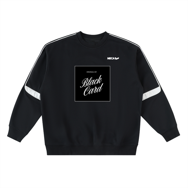 BLACK CARD Oversized Crewneck Taped Sweatshirt