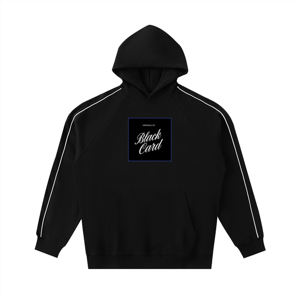 BLACK CARD Contrast Piping Raglan Hoodie