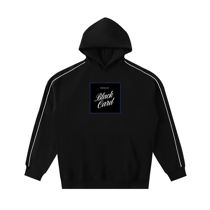 BLACK CARD Contrast Piping Raglan Hoodie