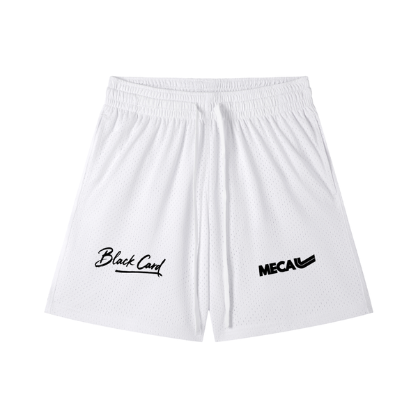 BLACK CARD Mesh Drawstring Shorts
