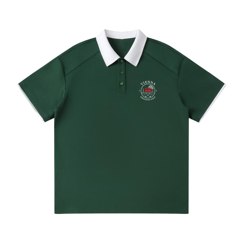 VAG Contrast Collar Raglan Polo Shirt