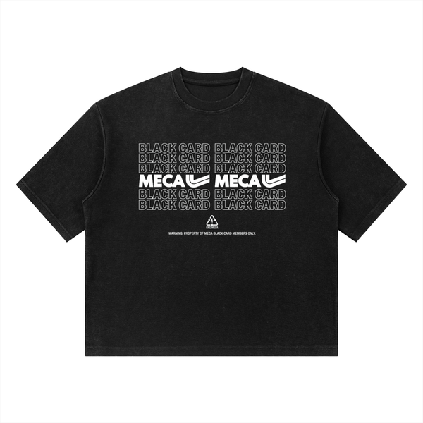 BLACK CARD Unisex Mineral Wash Waffle Boxy T-Shirt