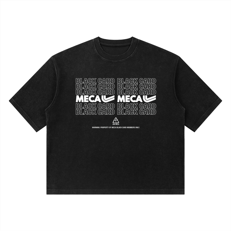BLACK CARD Unisex Mineral Wash Waffle Boxy T-Shirt