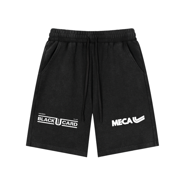 BLACK CARD Mineral Wash Waffle Knit Shorts