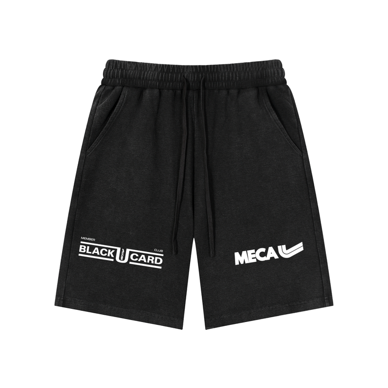 BLACK CARD Mineral Wash Waffle Knit Shorts