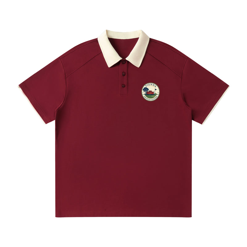 VAG Contrast Collar Raglan Polo Shirt
