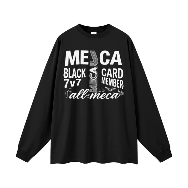 BLACK CARD Oversized Unisex Long Sleeve T-Shirt