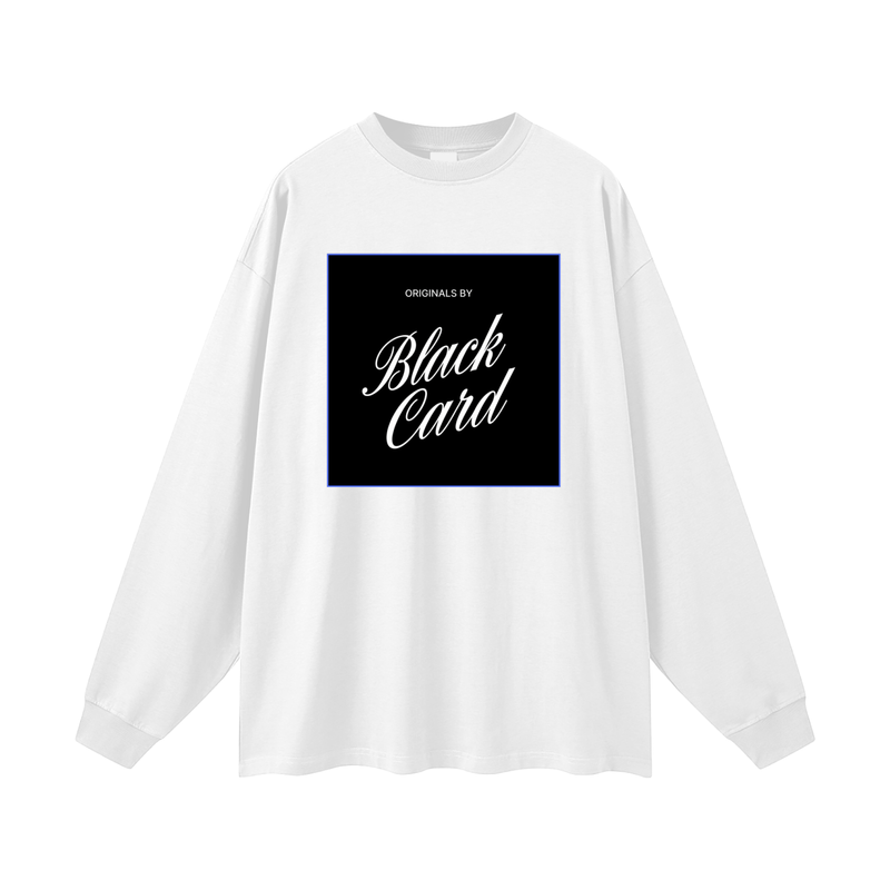 BLACK CARD Oversized Unisex Long Sleeve T-Shirt