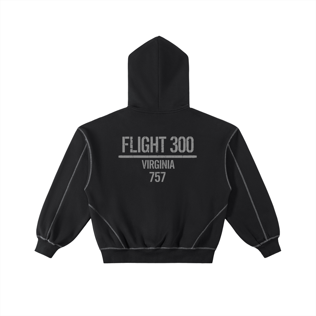 Flight x MECA Contrast-Stitched Boxy Fleece Zip Hoodie
