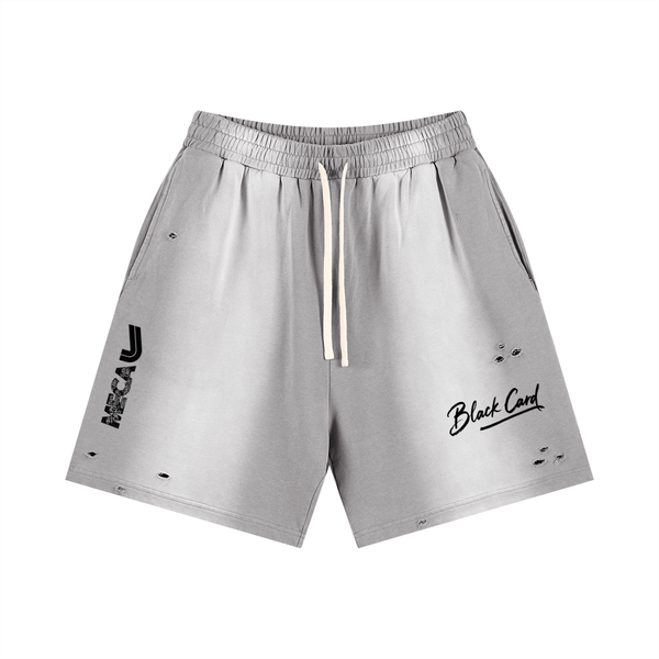 BLACK CARD Sun Fade Distressed Shorts