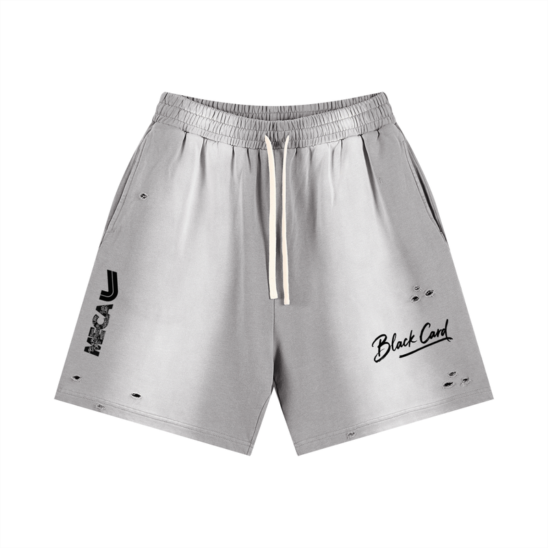 BLACK CARD Sun Fade Distressed Shorts