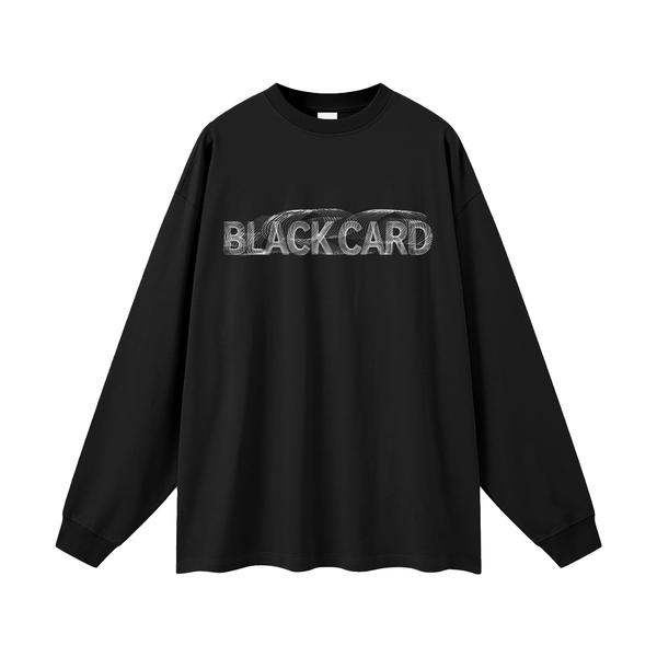 BLACK CARD Oversized Unisex Long Sleeve T-Shirt