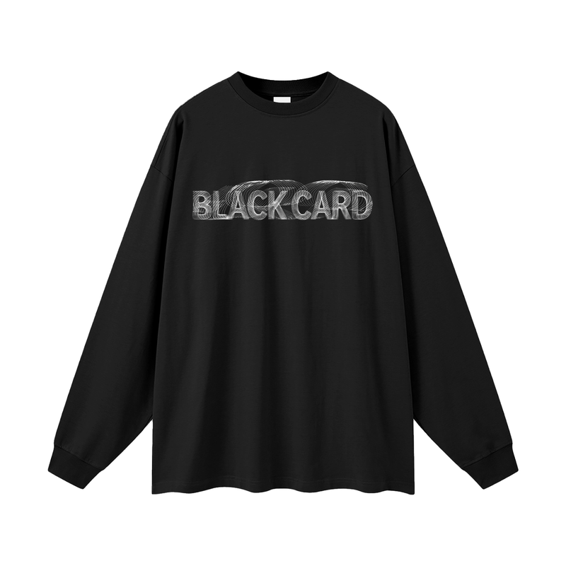 BLACK CARD Oversized Unisex Long Sleeve T-Shirt