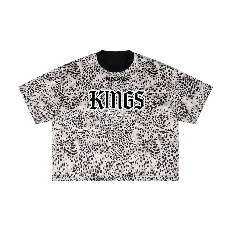 Kings x MECA Unisex Leopard Print Boxy T-Shirt