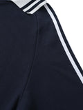 BLACK CARD Contrast Striped Lapel Collar Sweatshirt
