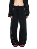 MECA TEAM Reflection Striped Straight-Leg Sweatpants