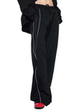 MECA TEAM Reflection Striped Straight-Leg Sweatpants