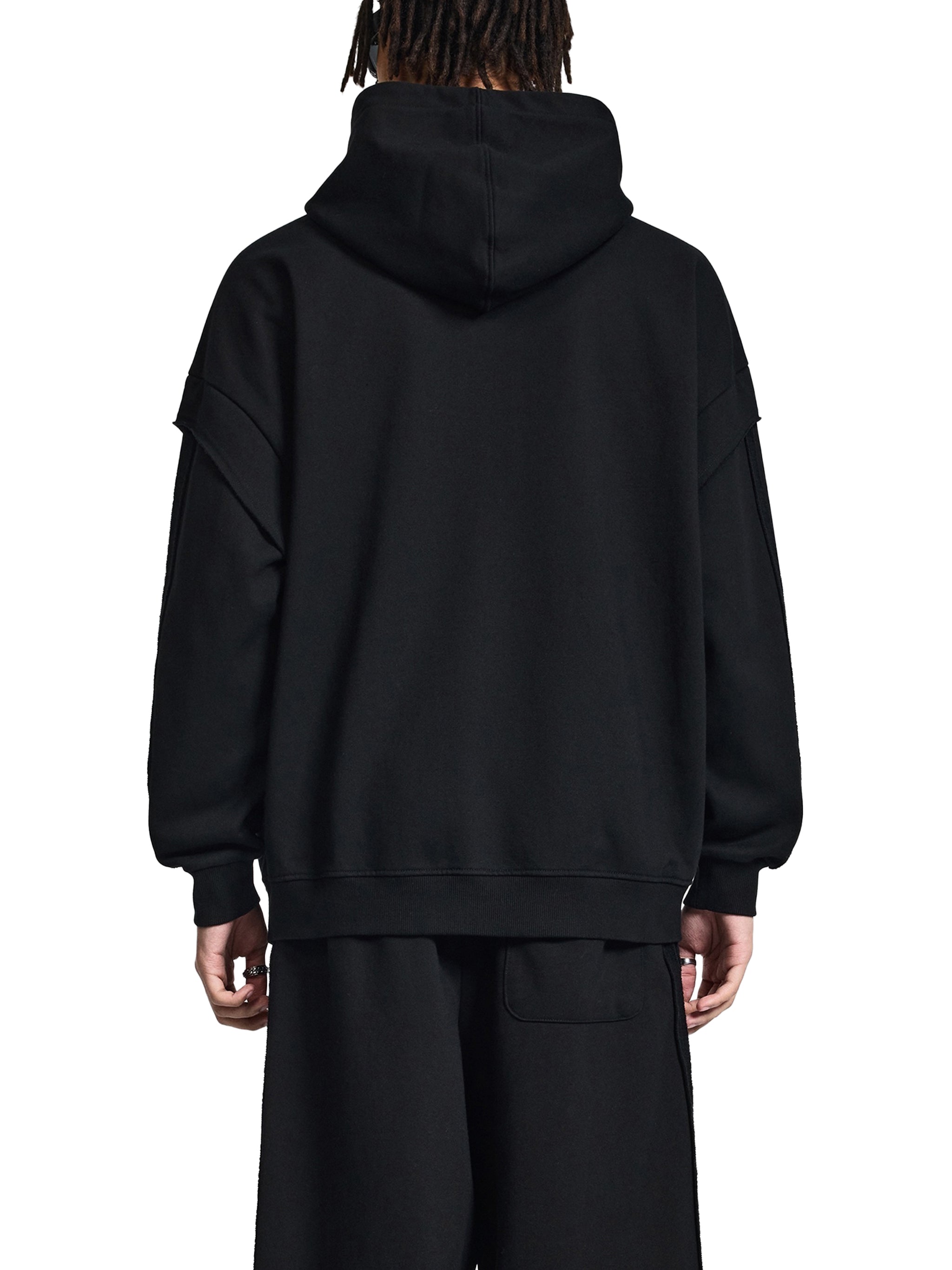 Beast Mode x MECA Contrast Tape Raw Edge Double Layered Hoodie