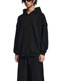 Rated x MECA Contrast Tape Raw Edge Double Layered Hoodie